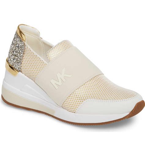 michael kors rose gold slip on sneakers jaquard|Michael Kors rose gold trainers.